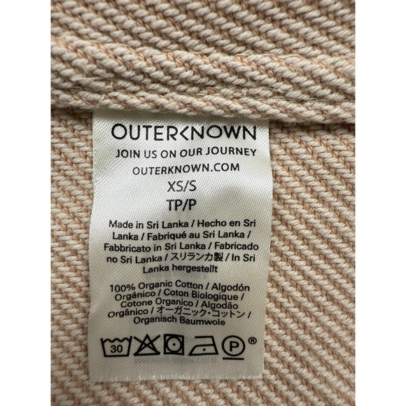 Outerknown Shirt Womens XS/S Tan Striped Blanket Shirt Organic Cotton Twill - Picture 3 of 16